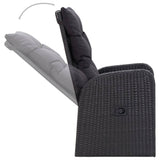 7 Piece Garden Dining Set Black - Rear View