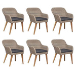 7 Piece Garden Dining Set Brown