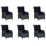 7 Piece Garden Dining Set Dark Grey