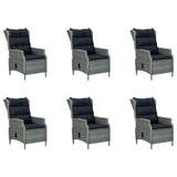 7 Piece Garden Dining Set Light Grey - Rear View