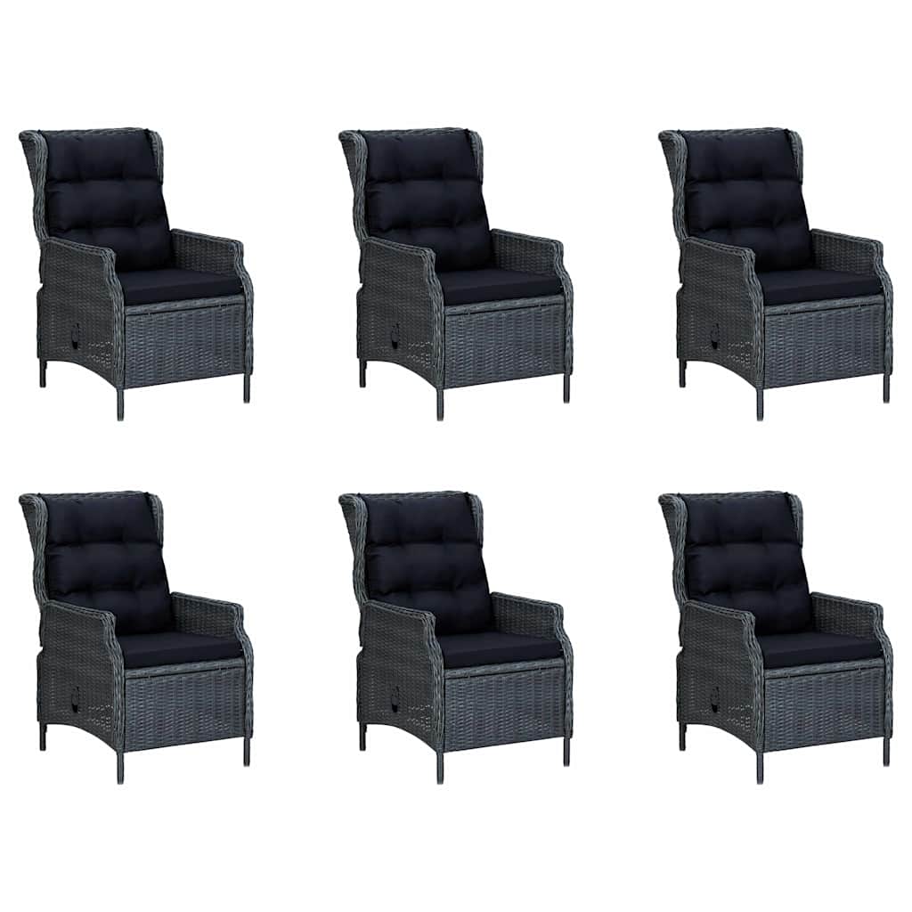 9 Piece Garden Dining Set Dark Grey