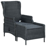 9 Piece Garden Dining Set Dark Grey - Top-Down View