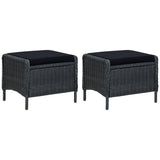 9 Piece Garden Dining Set Dark Grey