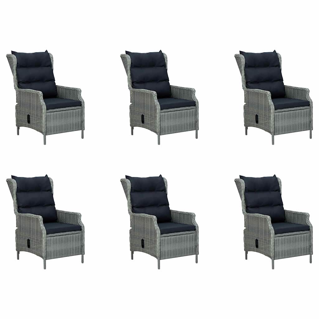 9 Piece Garden Dining Set Light Grey