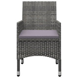 3 Piece Garden Dining Set Grey - Close-Up Angle
