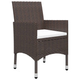 3 Piece Garden Dining Set Brown - Rear View