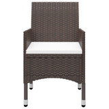 3 Piece Garden Dining Set Brown - Close-Up Angle