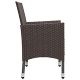 3 Piece Garden Dining Set Brown - Low Angle