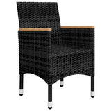 3 Piece Garden Dining Set Black