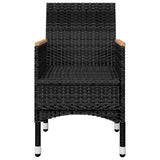 3 Piece Garden Dining Set Black