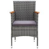 3 Piece Garden Dining Set Grey - Close-Up Angle