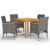 5 Piece Garden Dining Set Grey