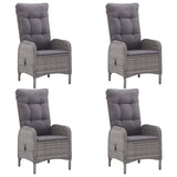 5 Piece Garden Dining Set Grey - 45-Degree Angle