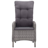 5 Piece Garden Dining Set Grey - Close-Up Angle