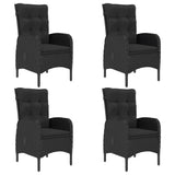5 Piece Garden Dining Set Black