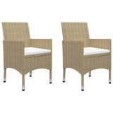 5 Piece Garden Dining Set Beige - Top-Down View