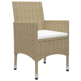 5 Piece Garden Dining Set Beige - 45-Degree Angle