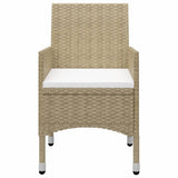 5 Piece Garden Dining Set Beige - Rear View