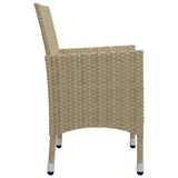 5 Piece Garden Dining Set Beige - Close-Up Angle