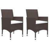 5 Piece Garden Dining Set Brown - 45-Degree Angle