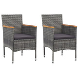 5 Piece Garden Dining Set Grey - 45-Degree Angle