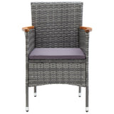 5 Piece Garden Dining Set Grey - Close-Up Angle