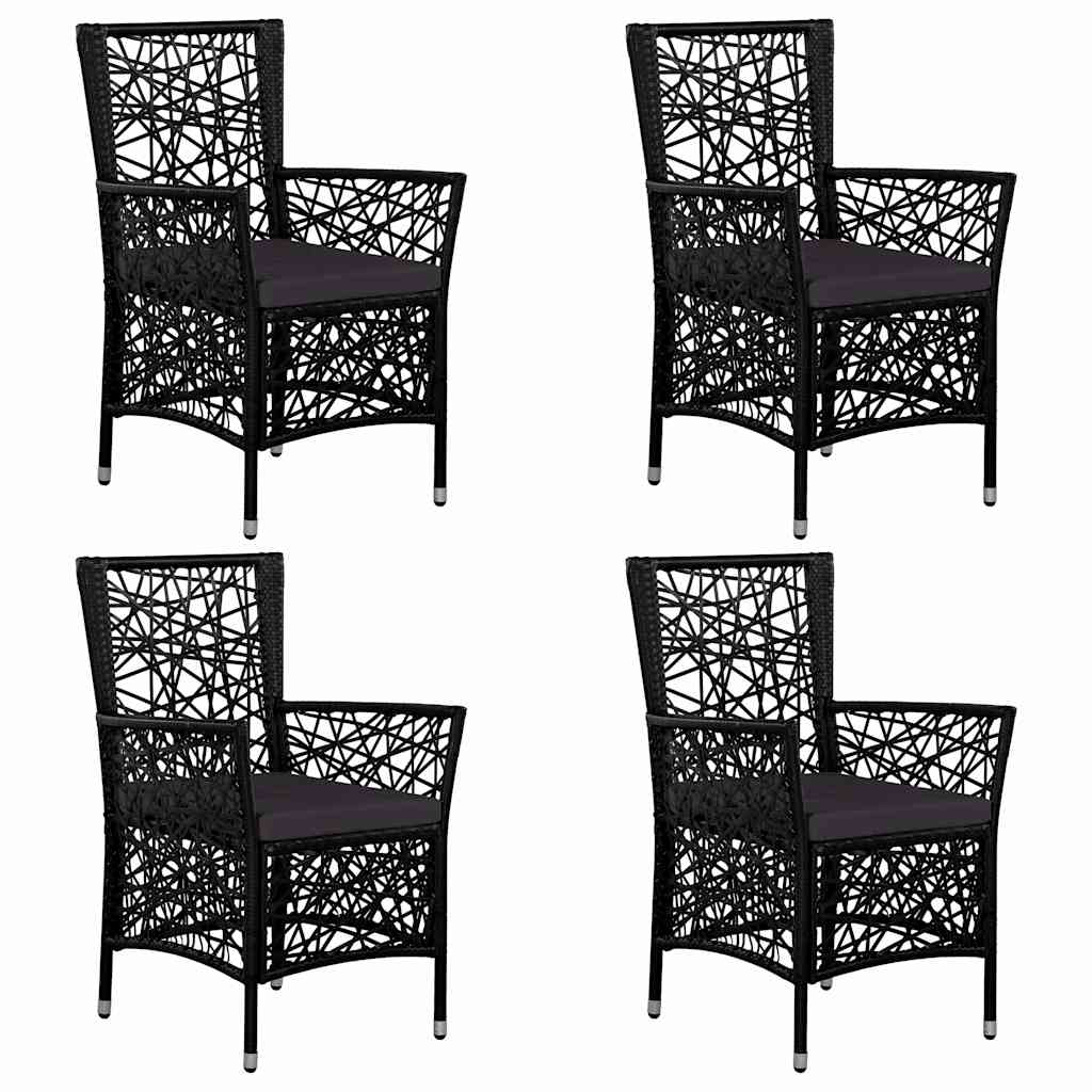 5 Piece Garden Dining Set Black