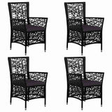 5 Piece Garden Dining Set Black