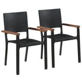 3 Piece Garden Dining Set Black - 45-Degree Angle