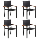 5 Piece Garden Dining Set Black - 45-Degree Angle