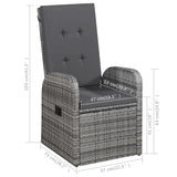 3 Piece Garden Dining Set Grey - Extra Image