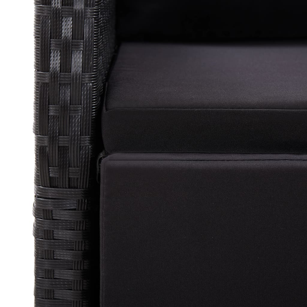 3 Piece Garden Dining Set Black