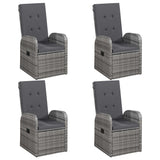 5 Piece Garden Dining Set Grey - Front View