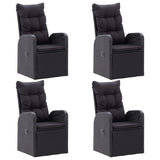 5 Piece Garden Dining Set Black - Front View