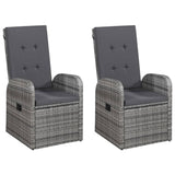 5 Piece Garden Dining Set Grey - Front View