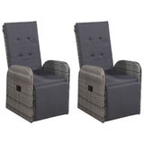 5 Piece Garden Dining Set Grey - Side View