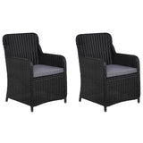 3 Piece Garden Dining Set Black - 45-Degree Angle