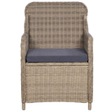 3 Piece Garden Dining Set Brown - Close-Up Angle