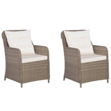 3 Piece Garden Dining Set Brown - 45-Degree Angle