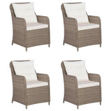 5 Piece Garden Dining Set Brown - 45-Degree Angle