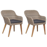 3 Piece Garden Dining Set Brown