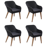 5 Piece Garden Dining Set Black