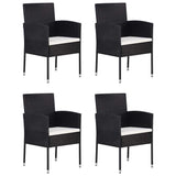 5 Piece Garden Dining Set Black - Top-Down View