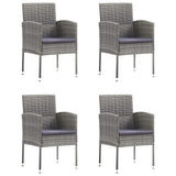 5 Piece Garden Dining Set Grey - Top-Down View