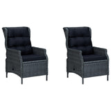 3 Piece Garden Dining Set Dark Grey - 45-Degree Angle