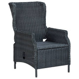 3 Piece Garden Dining Set Dark Grey - Close-Up Angle