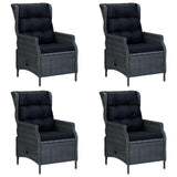 5 Piece Garden Dining Set Dark Grey