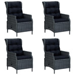 5 Piece Garden Dining Set Dark Grey