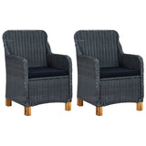 3 Piece Garden Dining Set Dark Grey - 45-Degree Angle