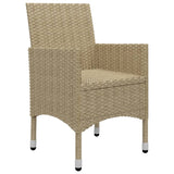 5 Piece Garden Dining Set Beige - Close-Up Angle
